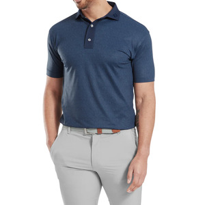 FootJoy Men's Etched Texture Print Lisle Polo | Navy