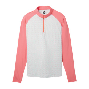 FootJoy Women's Long Sleeve Sun Protection Shirt | Peach/White