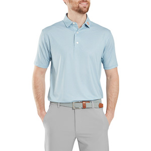 FootJoy Wiggle Print Lisle Men's Polo | Blue Jay/Pistachio/White