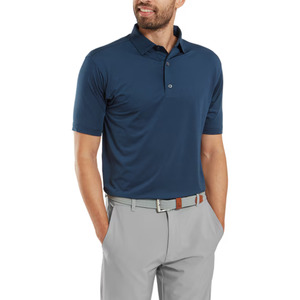 Golf Polos: FootJoy Lisle Micro Feeder Stripe Men’s Polo | Navy/Tonal