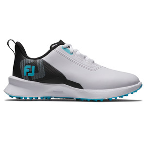 Golf Shoes: FootJoy 2025 Fuel Junior Boy's Golf Shoes | White/Black/Blue