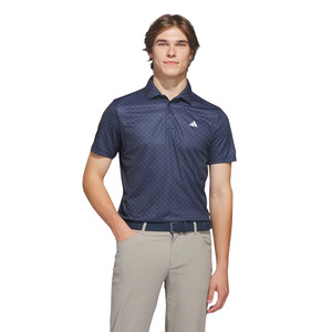 Golf Polos: Adidas Performance Textured Print Men's Polo Shirt | Collegiate Navy/White