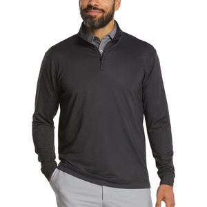 Golf Pullovers: FootJoy Tonal Deco Diamond Print Men's Midlayer Pullover | Black
