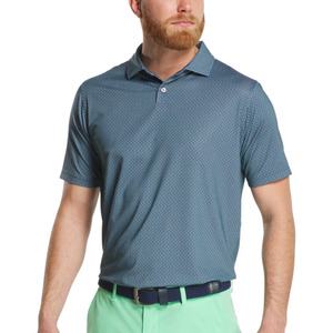 Golf Polos: FootJoy Bracket Print Lisle Men's Polo | Navy