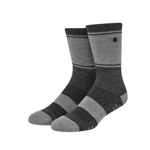 Golf Socks: TravisMathew Baja 2.0 Crew Socks | Heather Grey Pinstripe