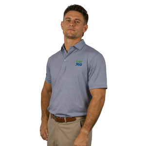 Golf360 38° South Men's Golf Polo | Mini Stripe Navy/White