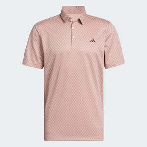 Adidas: Adidas Core Print Mens Polo - Powder Coral/Aurora Ruby