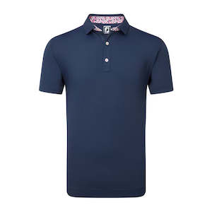 Footjoy Polos: FootJoy Pique Solid Primrose Trim Polo