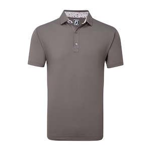 Footjoy: FootJoy Pique Solid Primrose Trim Polo - Gravel