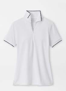 Peter Millar Whitworth Sport Mesh Polo - White/Navy