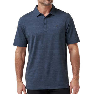 Travismathew Golf: TravisMathew The Heater Polo - Vintage Indigo/Black
