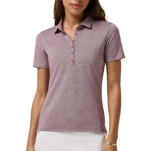 Golf Polos: TravisMathew Ladies Featherweight Active Polo - Heather Damson