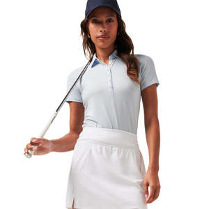 TravisMathew Ladies Featherweight Active Polo - Heather Light Grey