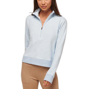 TravisMathew Ladies Cloud Fleece Half Zip - Heather Kentucky Blue