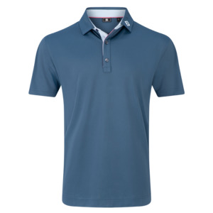 Footjoy Golf: FootJoy Men’s Pique Trim Polo – Navy/Skyway