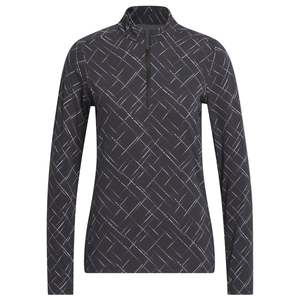 Adidas Golf: Adidas Ladies Ultimate365 Print Quarter Zip - Black/Plum