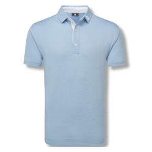 FootJoy Men's Heather Lisle Polo - Blue Jay/Bud