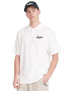 Golf Polos: Huffer Golf Men's Par Polo / Ballsy - Chalk
