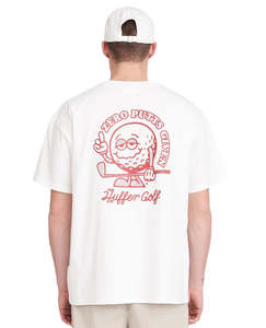 Gifts 50 99: Huffer Golf Men's Block Tee 220 / Zero Putts - Chalk