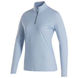 FootJoy Ladies Quarter-Zip Sun Protection Shirt - White/Blue Stone