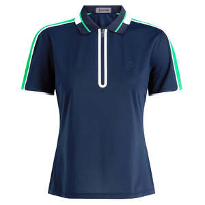 G/Fore Ladies Contrast Tech Pique Zip Polo