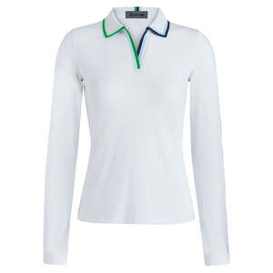 G/Fore Ladies Contrast Johnny Collar Ribbed Long Sleeve