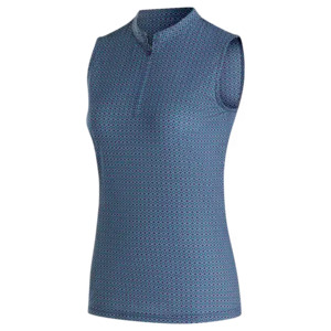 FootJoy Ladies Sleeveless Quarter Zip Shirt - Navy/Emerald