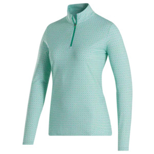 FootJoy Ladies Quarter-Zip Sun Protection Shirt - White/Emerald