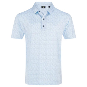 FootJoy Vintage Floral Lisle Polo - Ice Water/Periwinkle