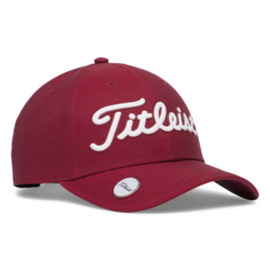 Golf Hats: Titleist Players Performance Ball Marker Cap - Crimson/White