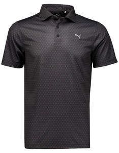 Golf Polos: Puma Rose Golf Polo - Black/Grey