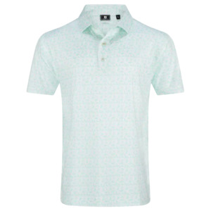 FootJoy Vintage Floral Lisle Polo - White/Seafoam