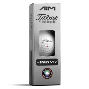 Titleist 26' Pro V1x Left Dash AIM Enhanced Alignment Golf Balls - Sleeve