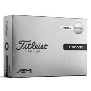 Titleist 26' Pro V1x Left Dash AIM Enhanced Alignment Golf Balls - Dozen