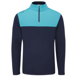 PING Kinver Colour Block Midlayer - Navy/Turquoise