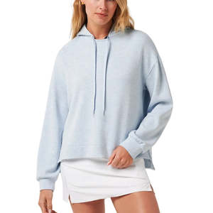 Travismathew Golf: TravisMathew Ladies Skyloft Soft Hoodie - Heather Kentucky Blue
