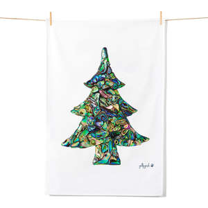 Christmas Paua Tree Tea Towel
