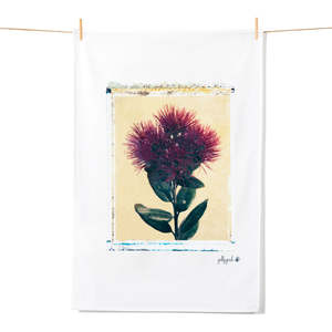 Tea Towels: Pohutukawa Polaroid 2 Tea Towel