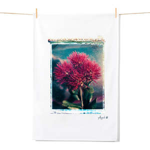 Pohutukawa Polaroid 1 Tea Towel