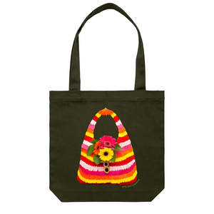 Stripe Gerbera Bag Tote Bag