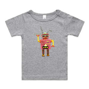 Organic Infant Wee Tees: Allsorts Robot Infant Wee Tee