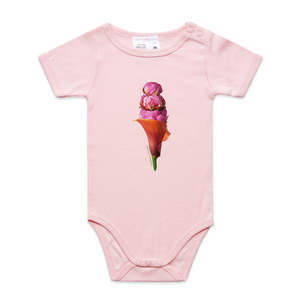 Organic Infant Baby Grows: Peony Ice Cream Infant Babygrow