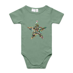 Organic Infant Baby Grows: Paua Star Infant Babygrow
