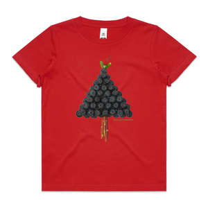Christmas Blueberry Tree Kids Tee Shirt