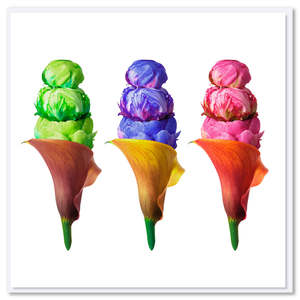 Peony Ice Cream Trio Greeting Card