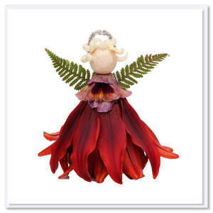 Greeting Cards: Christmas Red Angel Greeting Card