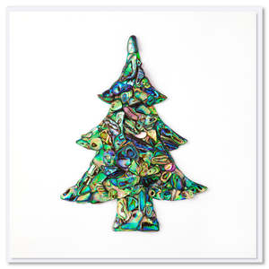 Greeting Cards: Christmas Paua Tree Greeting Card