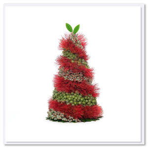 Christmas Spiral Pohutukawa Tree Greeting Card