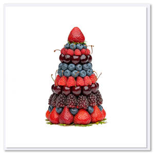 Greeting Cards: Christmas Mixed Berry Stack Tree Greeting Card