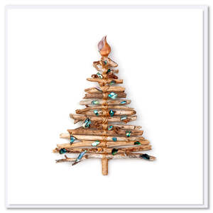Christmas Driftwood Tree Greeting Card